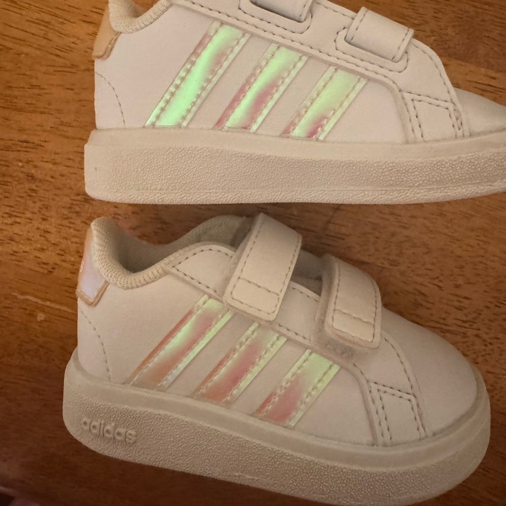 adidas Kids White Velcro Sneakers
